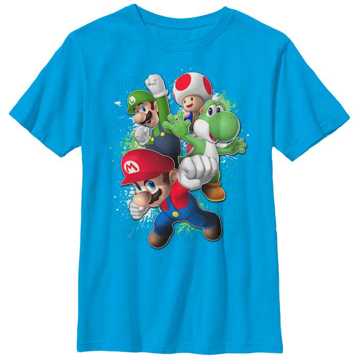 fifth sun Boy's Nintendo Super Mario Jump Friends T-Shirt