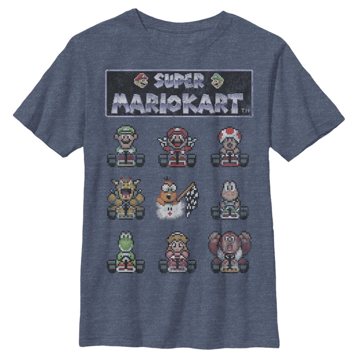 fifth sun Boy's Nintendo Super Mario Kart Pixelated Racers Ready T-Shirt
