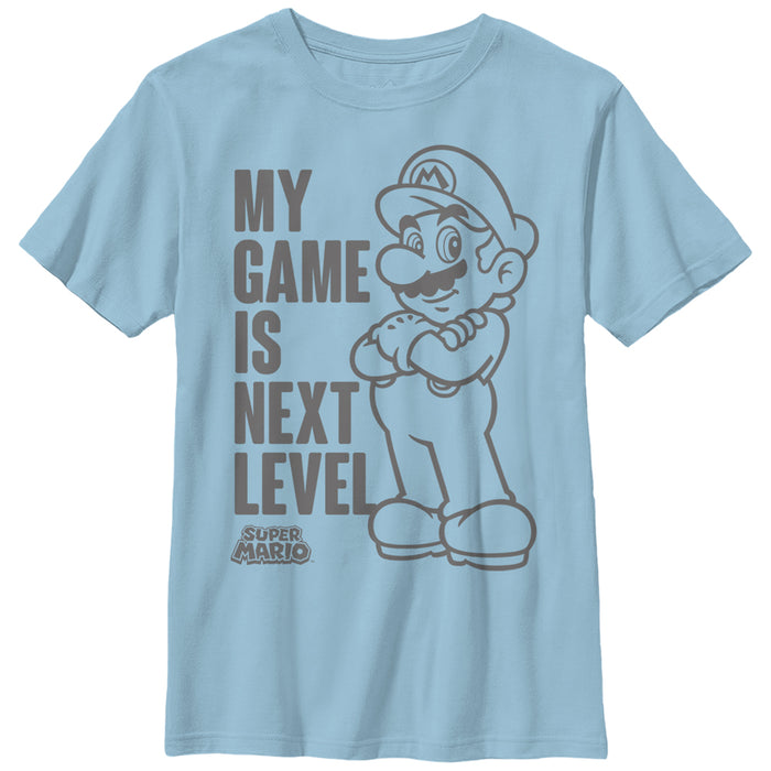 fifth sun Boy's Nintendo Super Mario My Game is Next Level T-Shirt