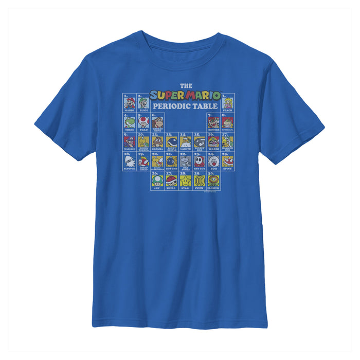 fifth sun Boy's Nintendo Super Mario Periodic Table T-Shirt