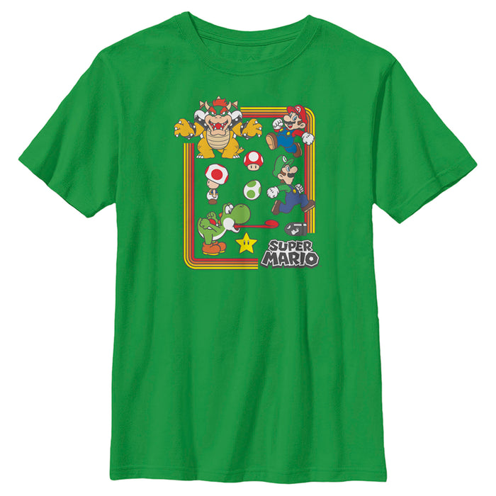 Fifth Sun Boy's Nintendo Super Mario Rainbow Frame T-Shirt