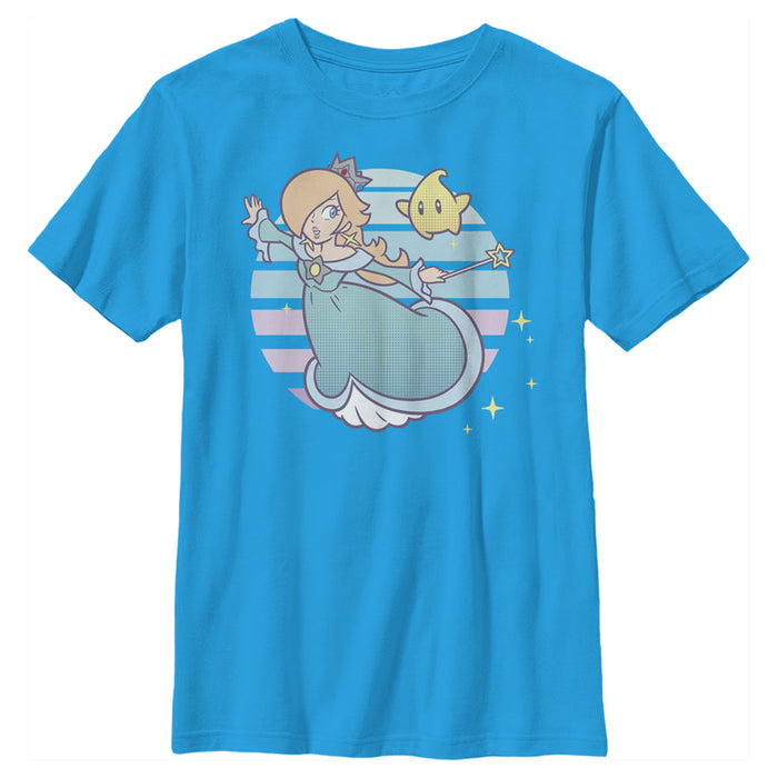 fifth sun Boy's Nintendo Super Mario Rosalina And Luma Striped Background Portrait T-Shirt