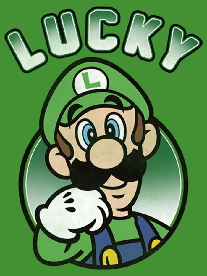 Fifth Sun Boy's Nintendo Super Mario St. Patrick's Day Lucky Luigi Retro T-Shirt