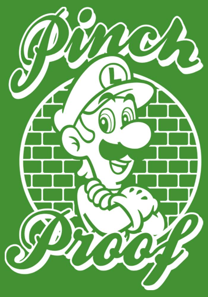 Fifth Sun Boy's Nintendo Super Mario St. Patrick's Day Pinch Proof Luigi Retro T-Shirt