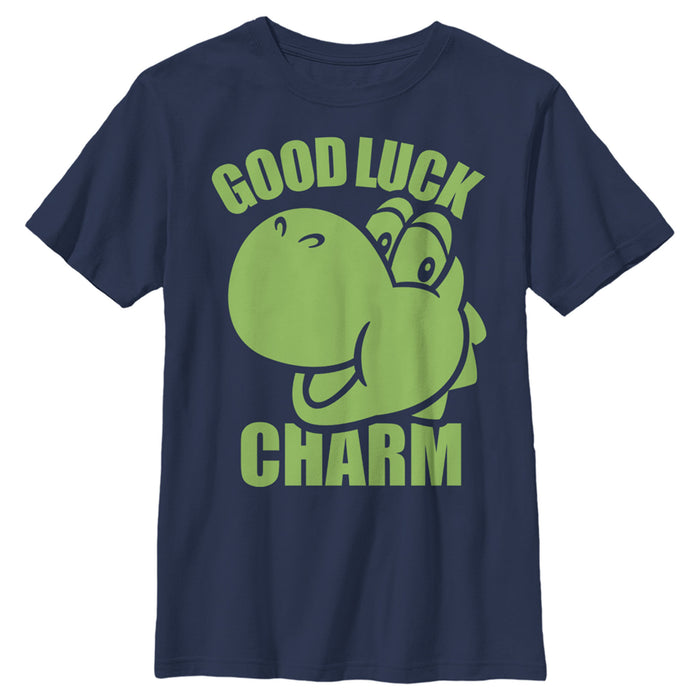 fifth sun Boy's Nintendo Super Mario St. Patrick's Day Yoshi Good Luck Charm T-Shirt