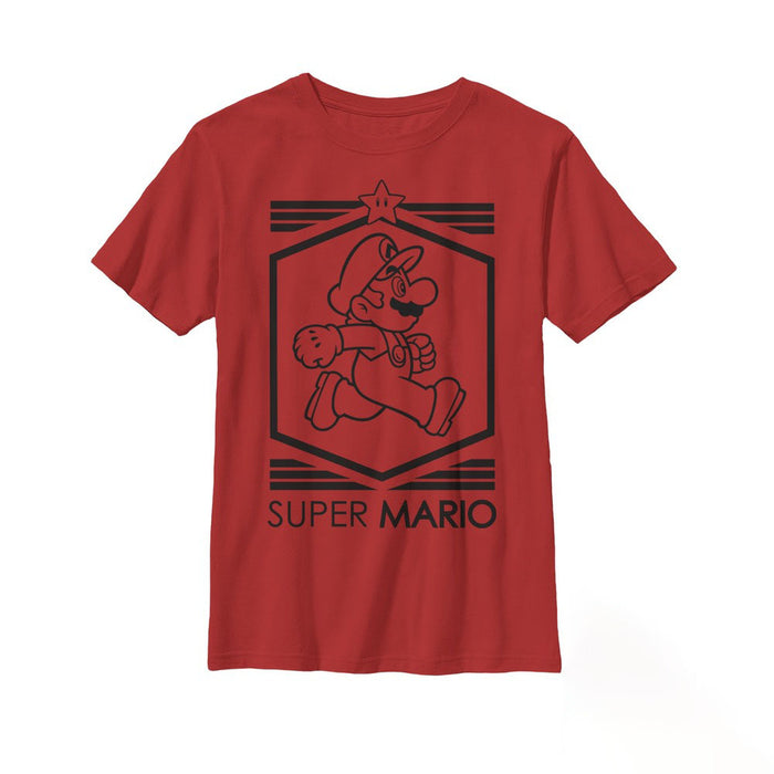 fifth sun Boy's Nintendo Super Mario Star Outline T-Shirt