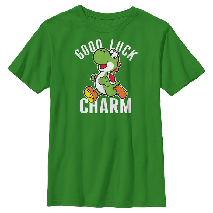 Fifth Sun Boy's Nintendo Super Mario Yoshi St. Patrick's Good Luck Charm T-Shirt