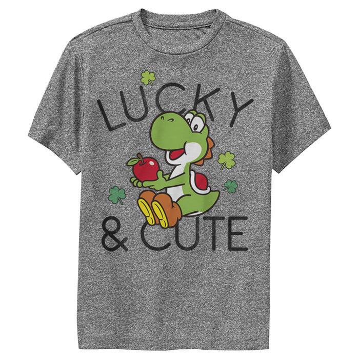 fifth sun Boy's Nintendo Super Mario Yoshi St. Patrick's Lucky and Cute Performance Tee
