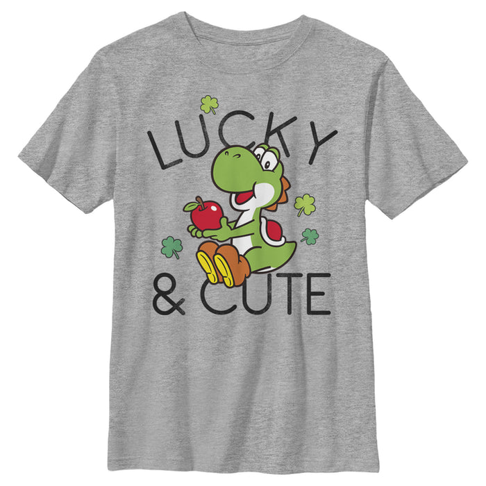 fifth sun Boy's Nintendo Super Mario Yoshi St. Patrick's Lucky and Cute T-Shirt