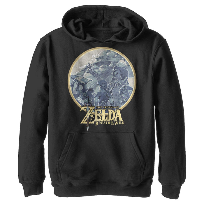 fifth sun Boy's Nintendo The Legend of Zelda Breath of the Wild Portrait Pull Over Hoodie