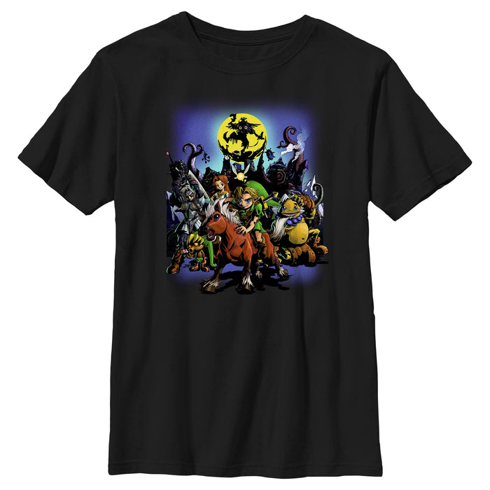 fifth sun Boy's Nintendo The Legend of Zelda Majora's Mask 3D Poster T-Shirt