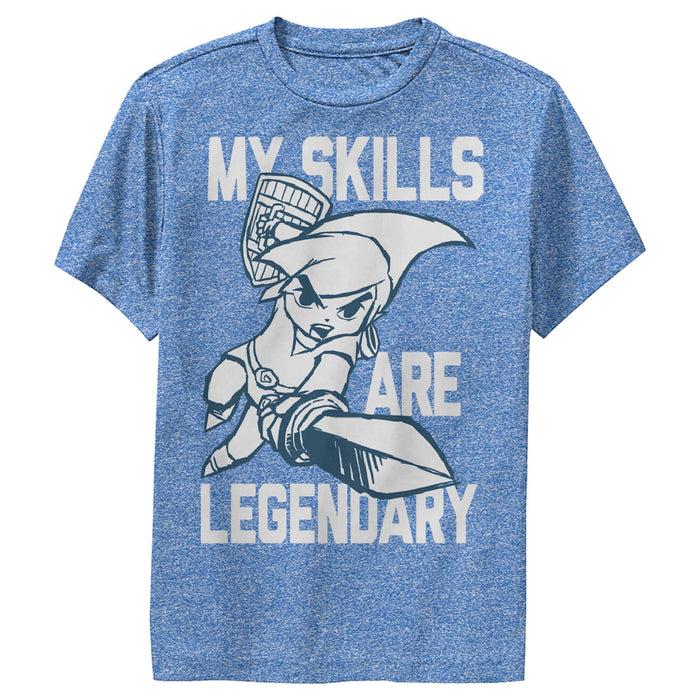 fifth sun Boy's Nintendo The Legend of Zelda My Skills are Legendary Link Performance Tee