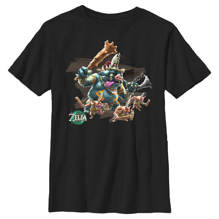 fifth sun Boy's Nintendo The Legend of Zelda: Tears of the Kingdom Blin Tribe Portrait T-Shirt