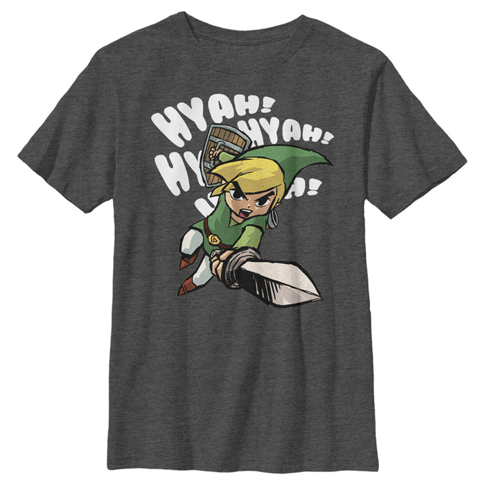 Fifth Sun Boy's Nintendo The Legend Of Zelda The Windwaker Link Hyah T-Shirt