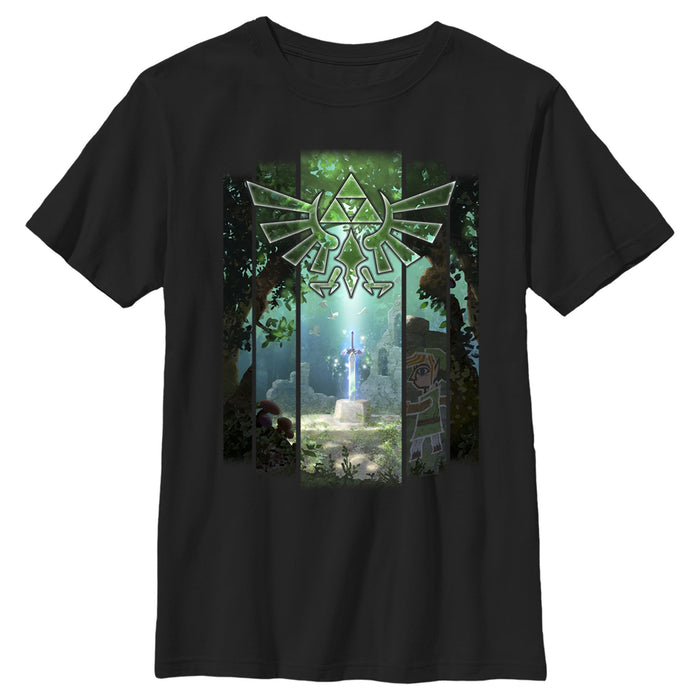 fifth sun Boy's Nintendo Zelda Sword in the Stone T-Shirt