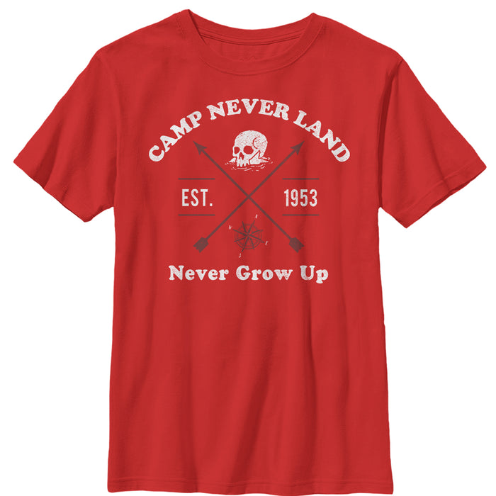 fifth sun Boy's Peter Pan Camp Neverland Est. 1953 T-Shirt