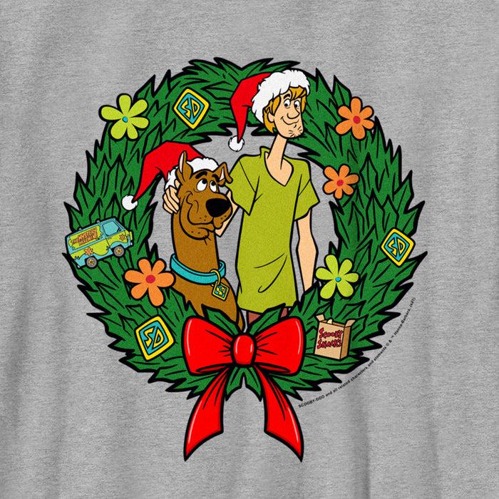 Fifth Sun Boy's Scooby Doo Christmas Shaggy And Scooby Wreath T-Shirt