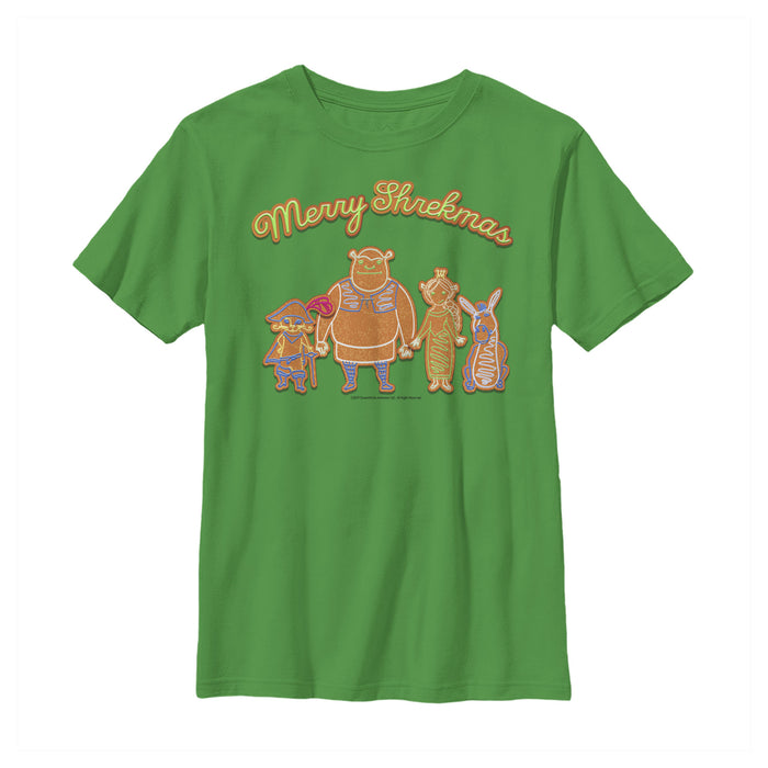 fifth sun Boy's Shrek Christmas Gingerbread Cookies T-Shirt