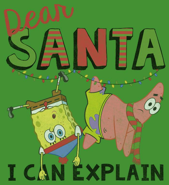 Fifth Sun Boy's SpongeBob SquarePants Christmas Santa Can Explain T-Shirt