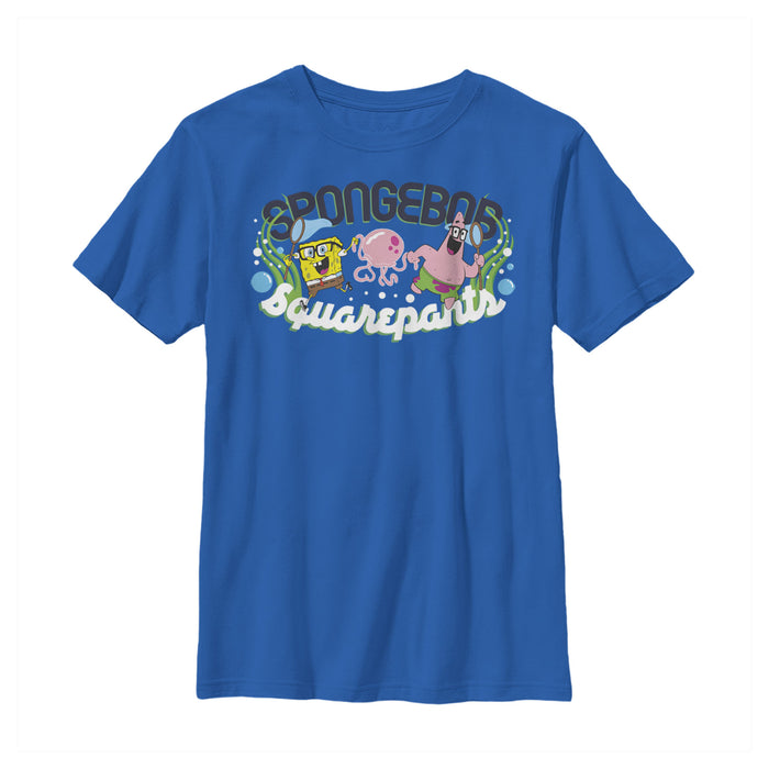 fifth sun Boy's SpongeBob SquarePants Nerdy Glasses Friends T-Shirt