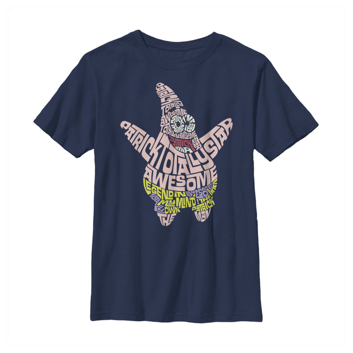 fifth sun Boy's SpongeBob SquarePants Patrick Decorative Text T-Shirt
