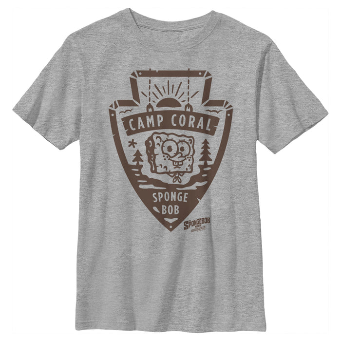 fifth sun Boy's SpongeBob SquarePants Sponge on the Run Camp Coral Patch T-Shirt