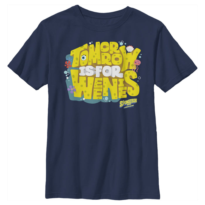 fifth sun Boy's SpongeBob SquarePants Sponge on the Run Tomorrow is for Weenies T-Shirt