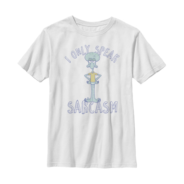 fifth sun Boy's SpongeBob SquarePants Squidward Speaks Sarcasm T-Shirt