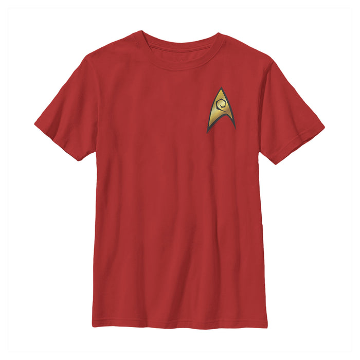 fifth sun Boy's Star Trek Operations Starfleet Badge T-Shirt