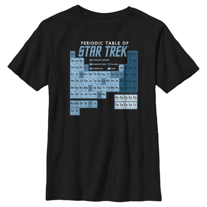 fifth sun Boy's Star Trek Periodic Table Of Starfleet T-Shirt