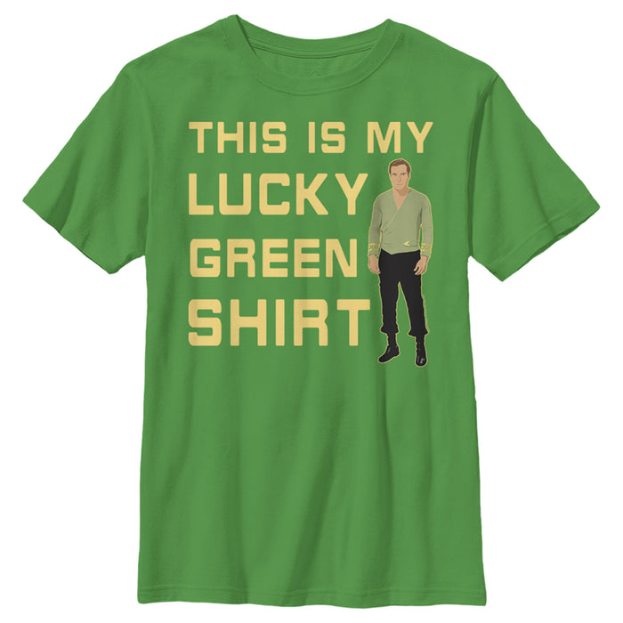 fifth sun Boy's Star Trek St. Patrick's Day Kirk This is my Lucky Green Shirt T-Shirt