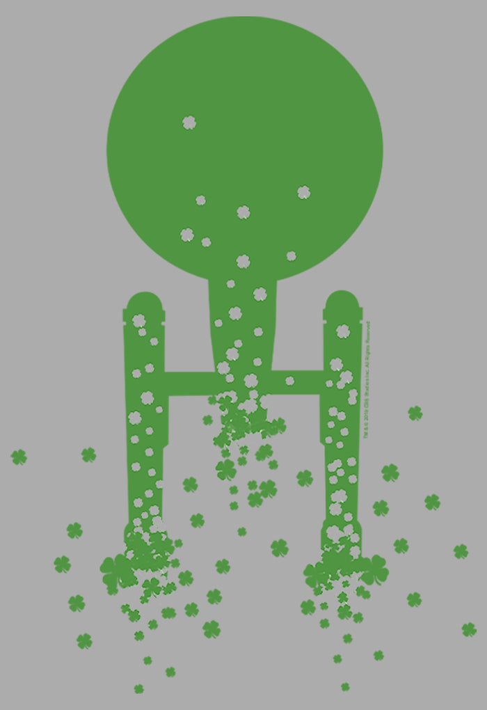 Fifth Sun Boy's Star Trek St. Patrick's Enterprise Clover Fill T-Shirt