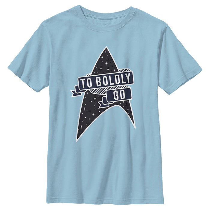 fifth sun Boy's Star Trek To Boldly Go Starfleet T-Shirt