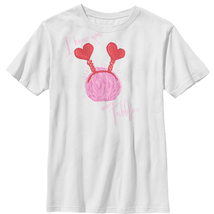 fifth sun Boy's Star Trek Valentine I Knew You Were Tribble T-Shirt