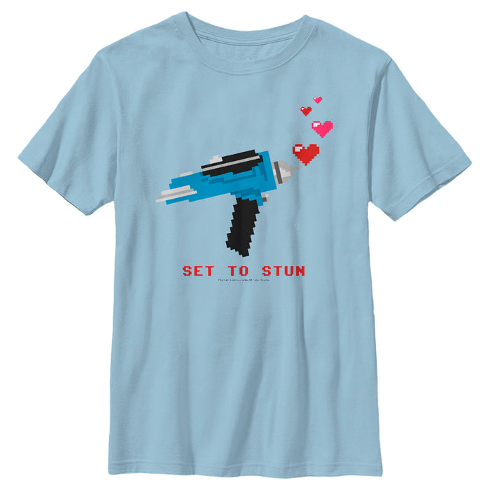 fifth sun Boy's Star Trek Valentine's Pixel Set Phasers to Stun T-Shirt