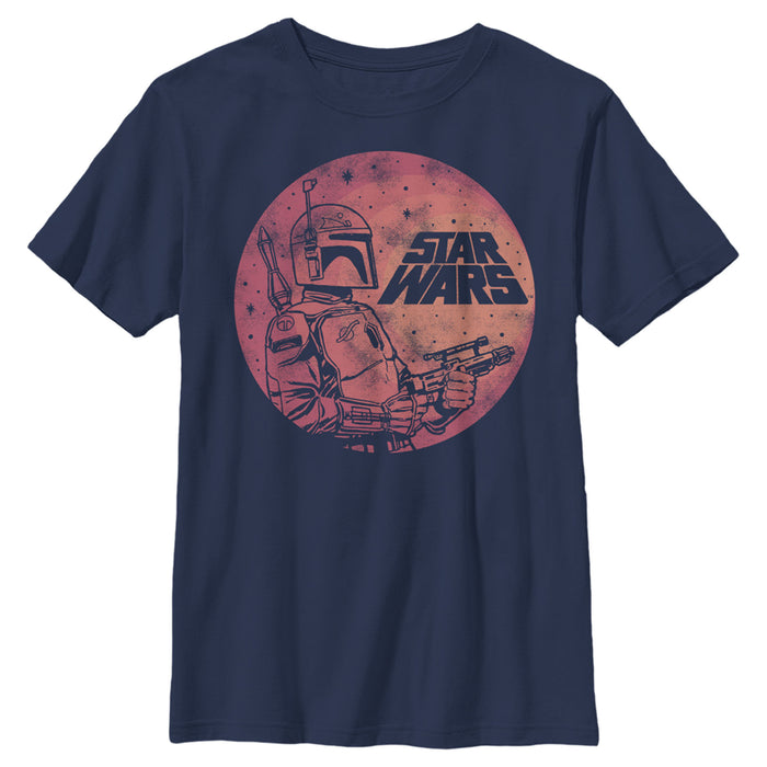 Fifth Sun Boy's Star Wars Boba Fett Retro Circle T-Shirt