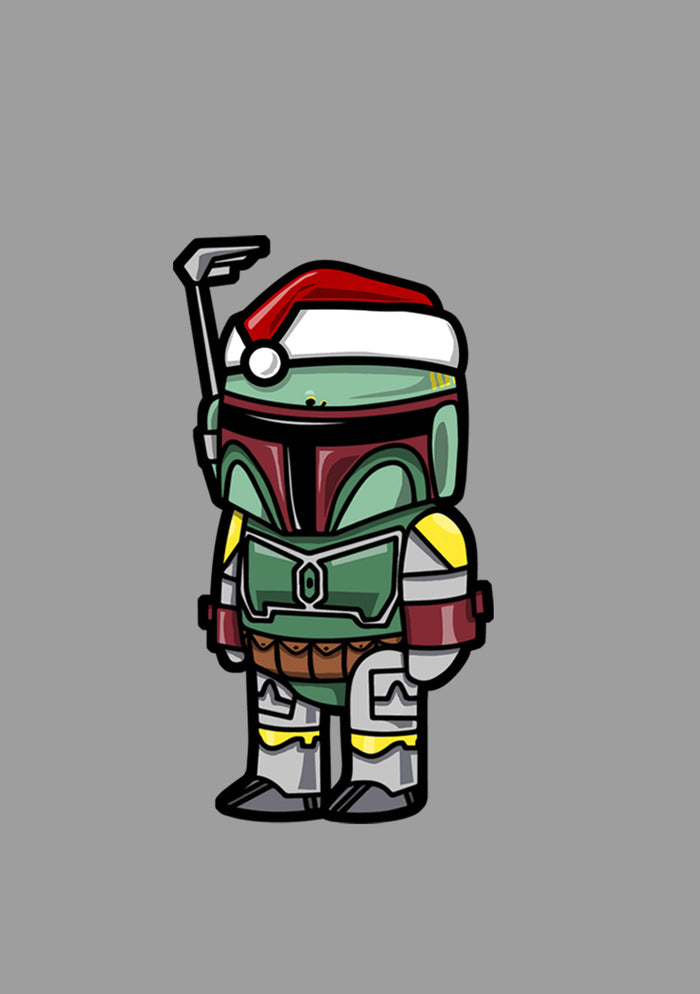 Fifth Sun Boy's Star Wars Boba Fett Santa Hat Cartoon Pull Over Hoodie