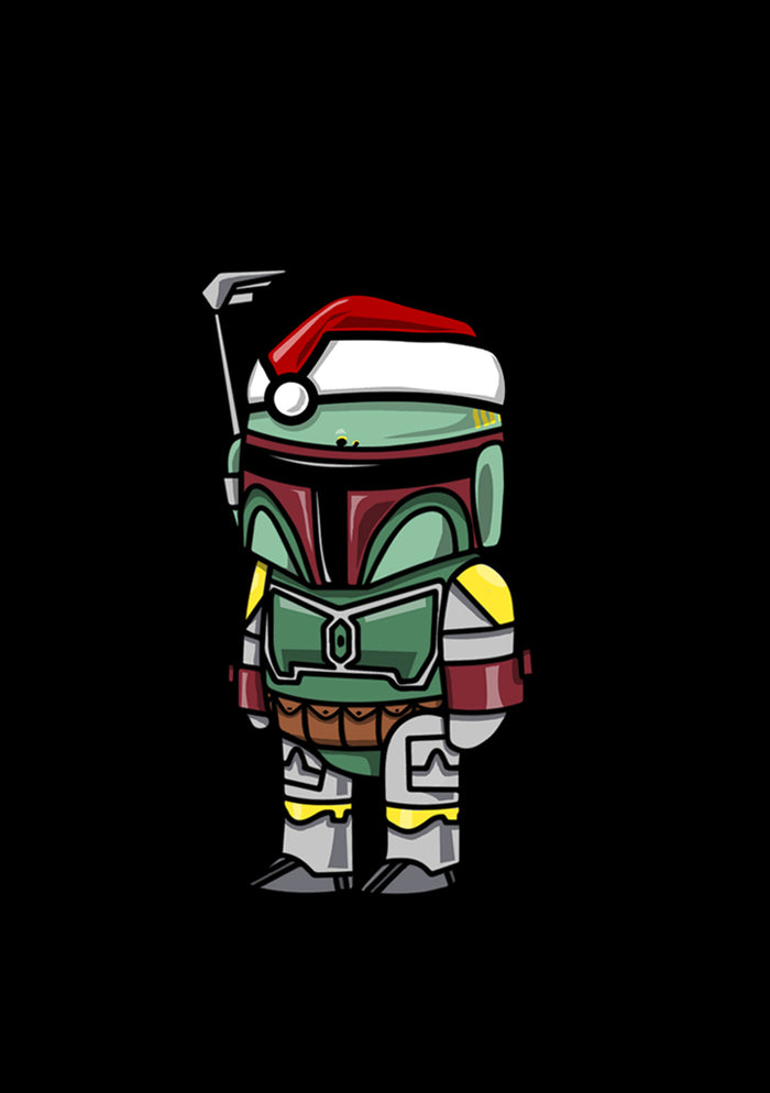 Fifth Sun Boy's Star Wars Boba Fett Santa Hat Cartoon Pull Over Hoodie
