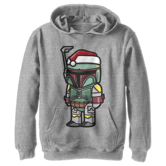 fifth sun Boy's Star Wars Boba Fett Santa Hat Cartoon Pull Over Hoodie