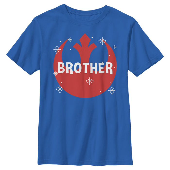 fifth sun Boy's Star Wars Brother Snowflake Rebel Logo T-Shirt