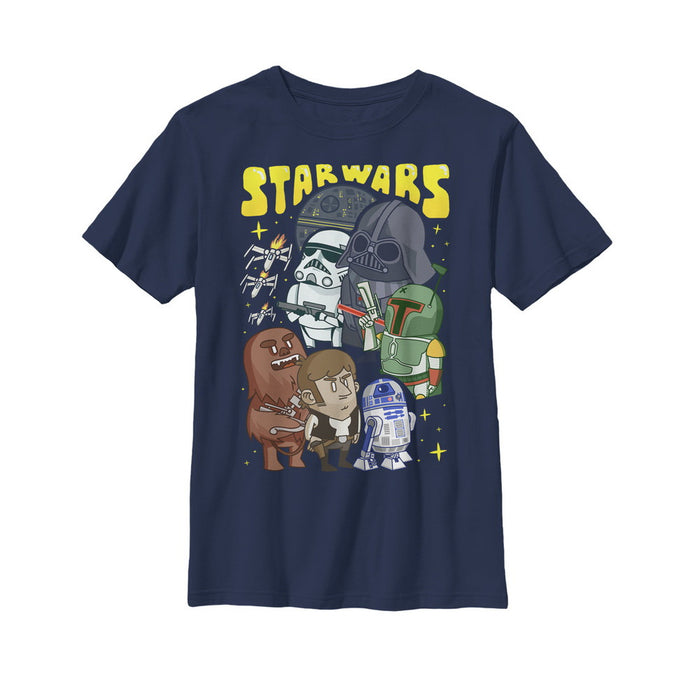 fifth sun Boy's Star Wars Cartoon Character Group T-Shirt