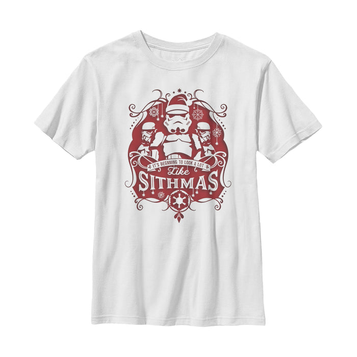 fifth sun Boy's Star Wars Christmas Looking Like Sithmas T-Shirt