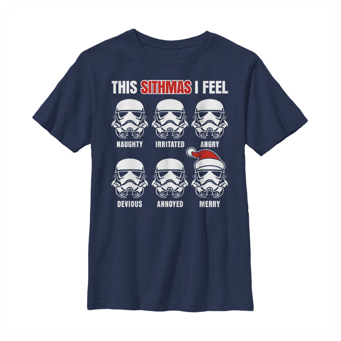 fifth sun Boy's Star Wars Christmas Sithmas Stormtroopers T-Shirt
