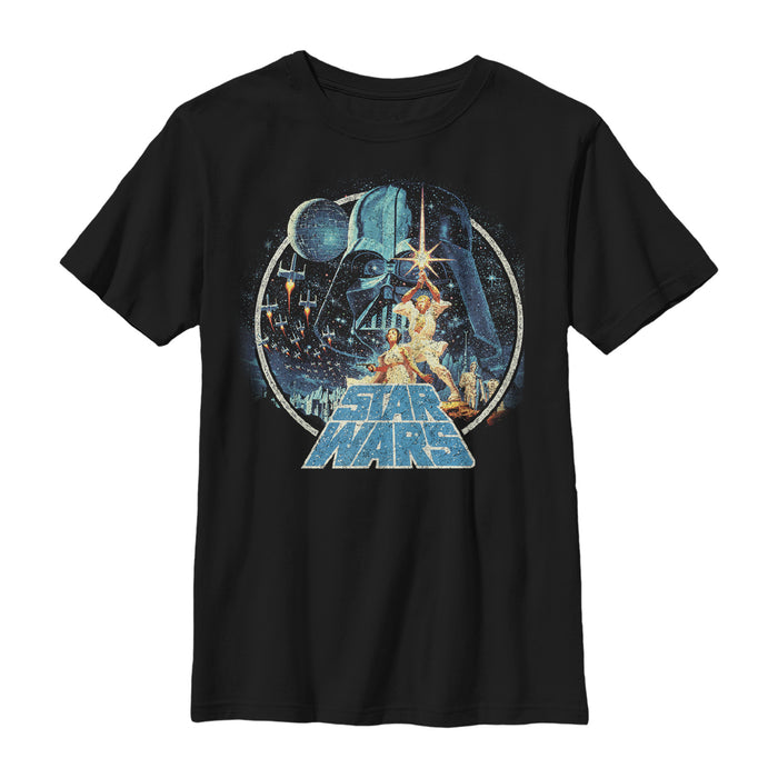 fifth sun Boy's Star Wars Classic Scene Circle T-Shirt