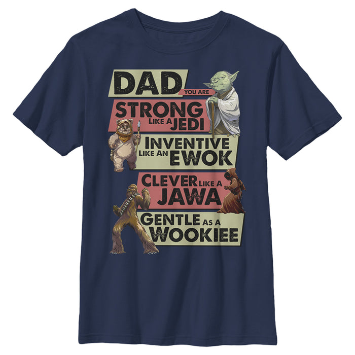 fifth sun Boy's Star Wars Dad You are Strong Inventive Clever Gentle T-Shirt