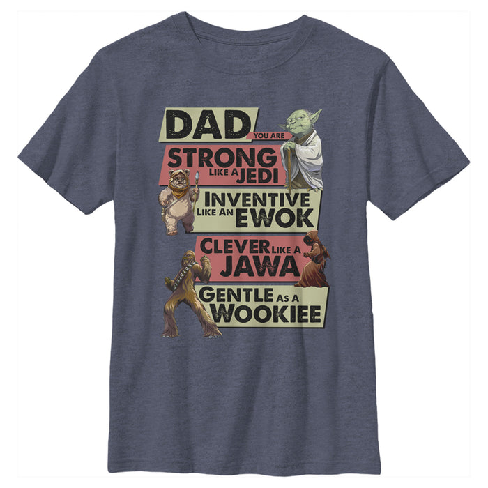 fifth sun Boy's Star Wars Dad You Are Strong Like A Jedi T-Shirt