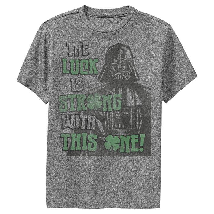 fifth sun Boy's Star Wars Darth Vader St. Patrick's Day Luck Is Strong With This One Performance Tee