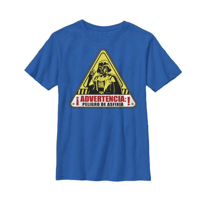 fifth sun Boy's Star Wars Darth Vader Warning T-Shirt
