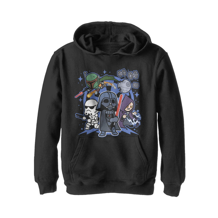 fifth sun Boy's Star Wars Empire Cartoon Characters Pull Over Hoodie