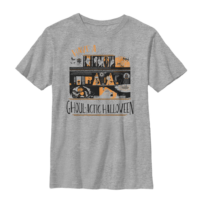 fifth sun Boy's Star Wars Halloween Ghoulactic Haunted House T-Shirt